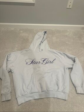 Lonely Ghost Star Girl Light Gray Hoodie